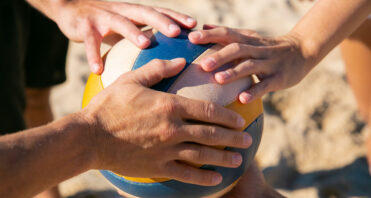 Hands on volleyball