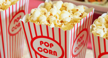 tubs of popcorn movie night